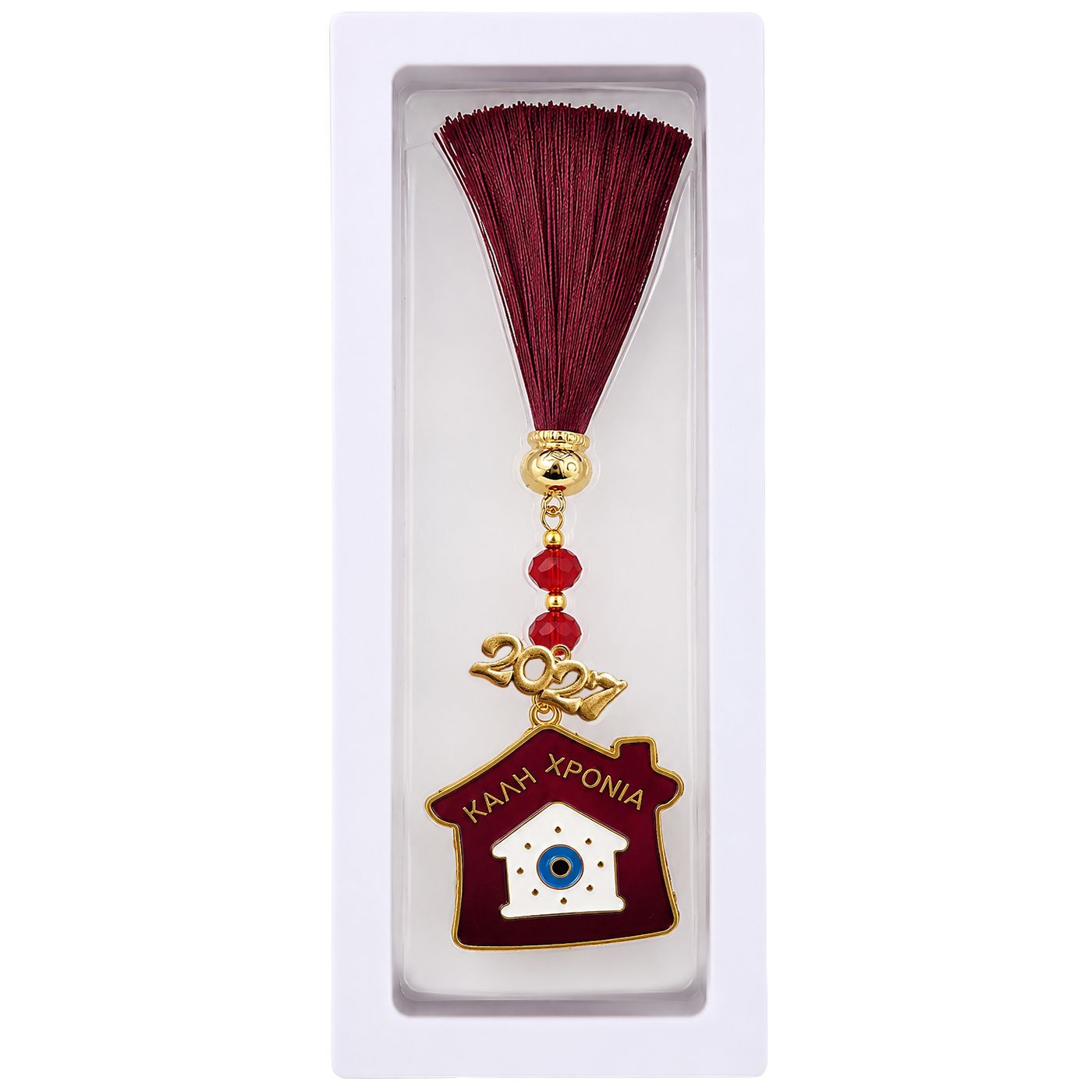 93-4109 Γούρι Σπίτι σε Κουτάκι. Καλή Χρονιά 27cm Xmasfest 1134129 - Image 1