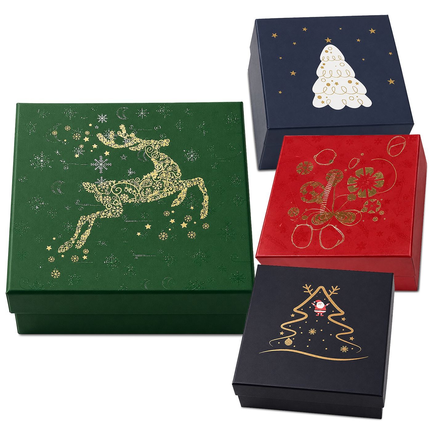 93-4120 Κουτι Χάρτινο Χριστουγεννιάτικο 17x17x8cm Xmasfest 1134140 - Image 1