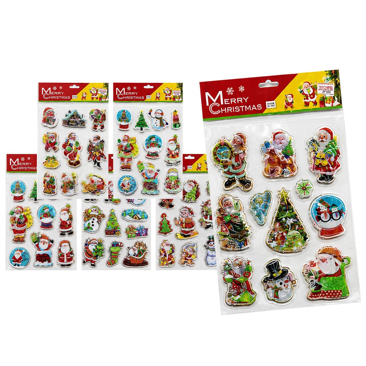 93-4130 Αυτοκόλλητα Gelly Xmas Σχέδια σετ=10 τεμ 29x18cm Xmasfest 1134150 - Image 1