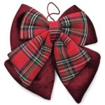 Φιόγκος Διπλός Κόκκινος με Ρίγες 25x20cm Xmasfest 1134179