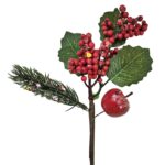 Κλαδί με γκι & Μήλο Μικρό 24cm Xmasfest 1134184