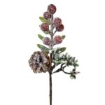 Κλαδί με Χιόνι, Κουκουνάρι, γκι 21cm Xmasfest 1134185