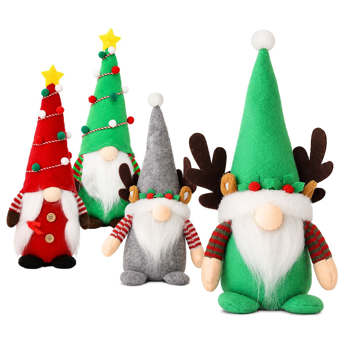 93-4177 Φιγούρα Διακοσμητική Gnome Ριγέ Μανίκια 31cm Xmasfest 1134197 - Image 1