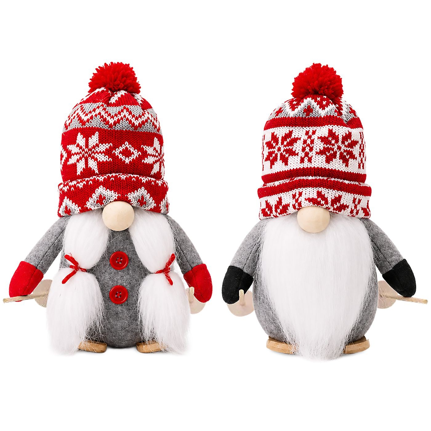 93-4180 Φιγούρα Διακοσμητική Gnome Κάνει σκι 23cm Xmasfest 1134200 - Image 1