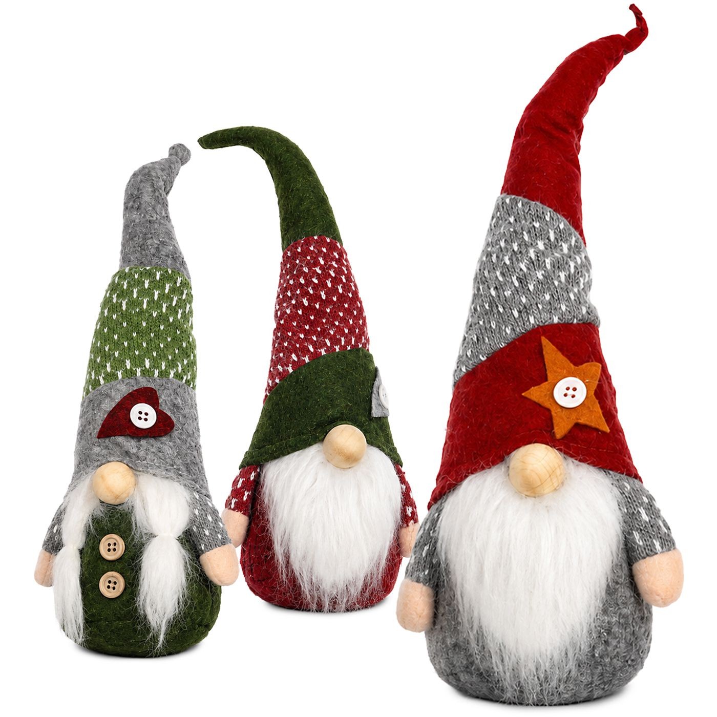 93-4182 Φιγούρα Διακοσμητική Gnome Μακρύ Σκούφο 34cm Xmasfest 1134202 - Image 1