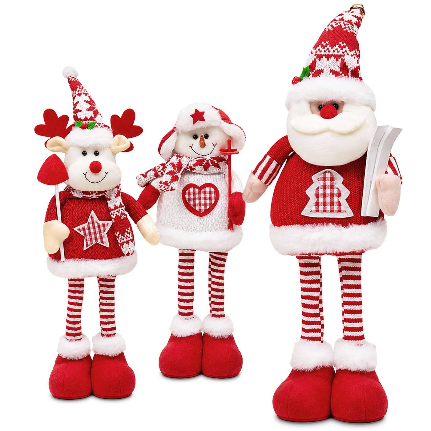 93-4197 Φιγούρα Xmas Τηλεσκοπικά Πόδια Κόκκινη 50cm Xmasfest 1134217 - Image 1