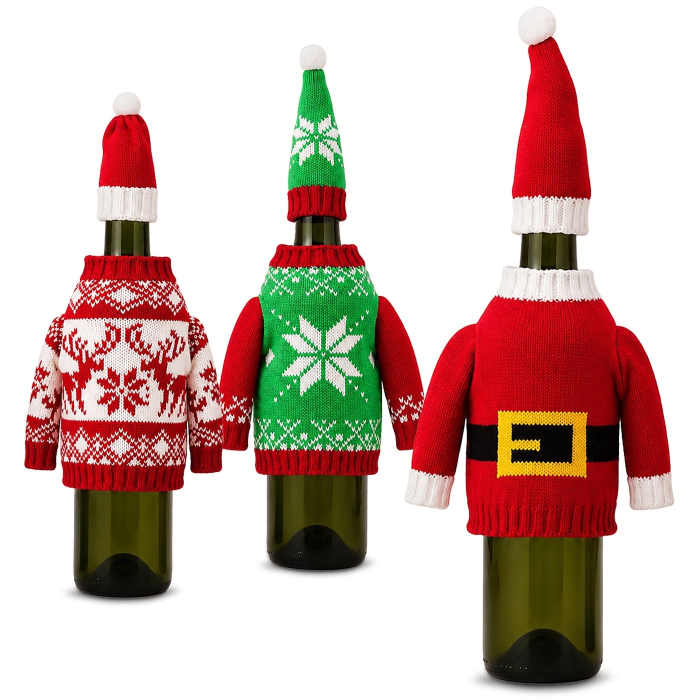 93-4206 Θήκη Κρασιού Xmas Ρουχαλάκια 27x21cm Xmasfest 1134226 - Image 1