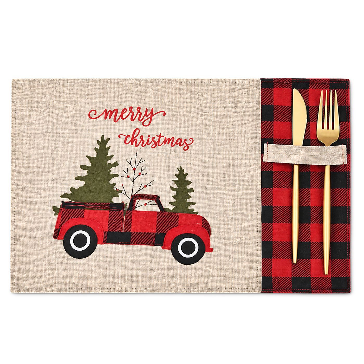 93-4210 Σουπλά Υφασμάτινο Xmas Λινάτσα 43x32cm Xmasfest 1134230 - Image 1