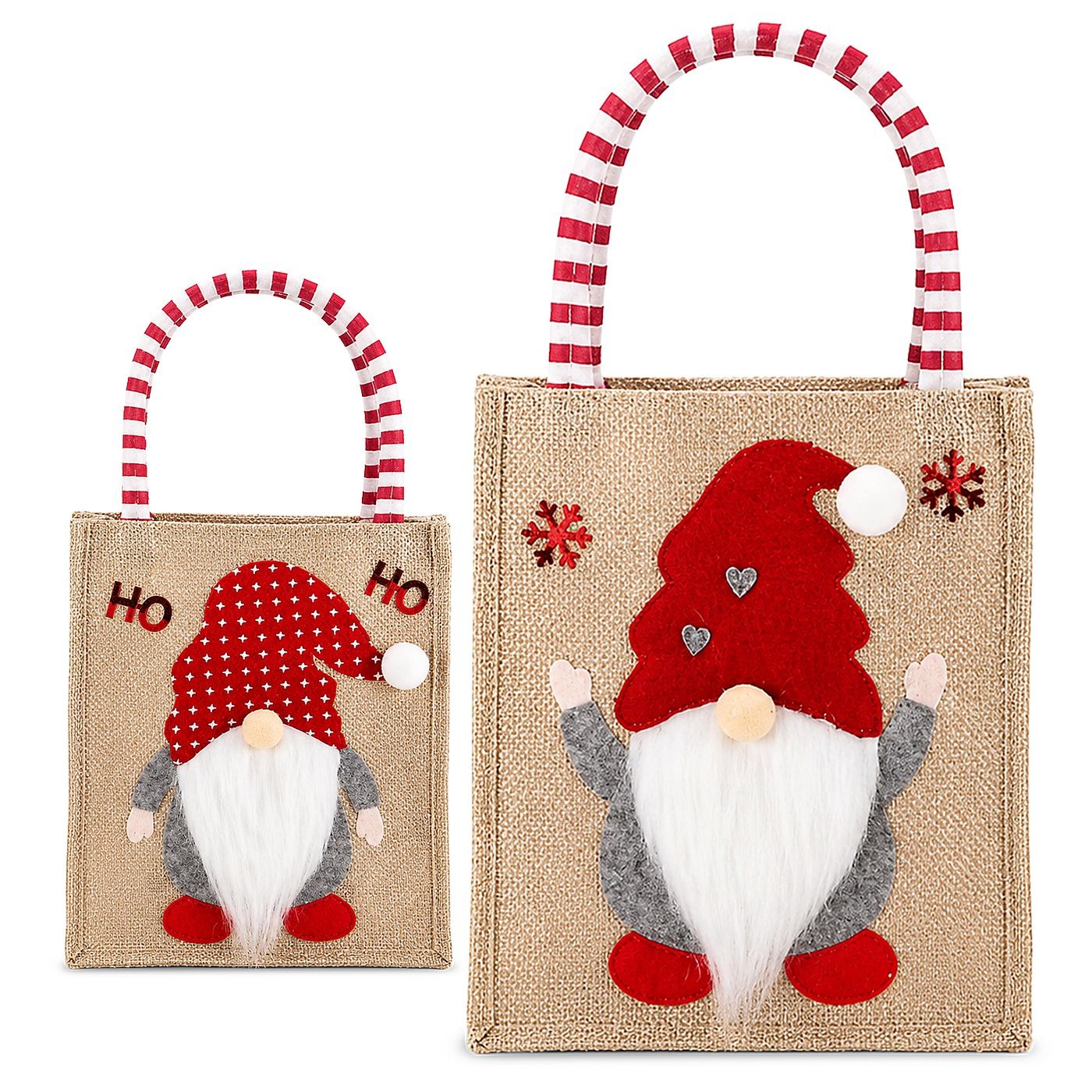 93-4211 Τσάντα Xmas Λινάτσα 30x19x17cm Xmasfest 1134231 - Image 1