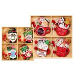 Στολίδια Ξύλινα σετ=12τεμ Σύνολο=14x14cm Τεμ=6cm Xmasfest 1134241