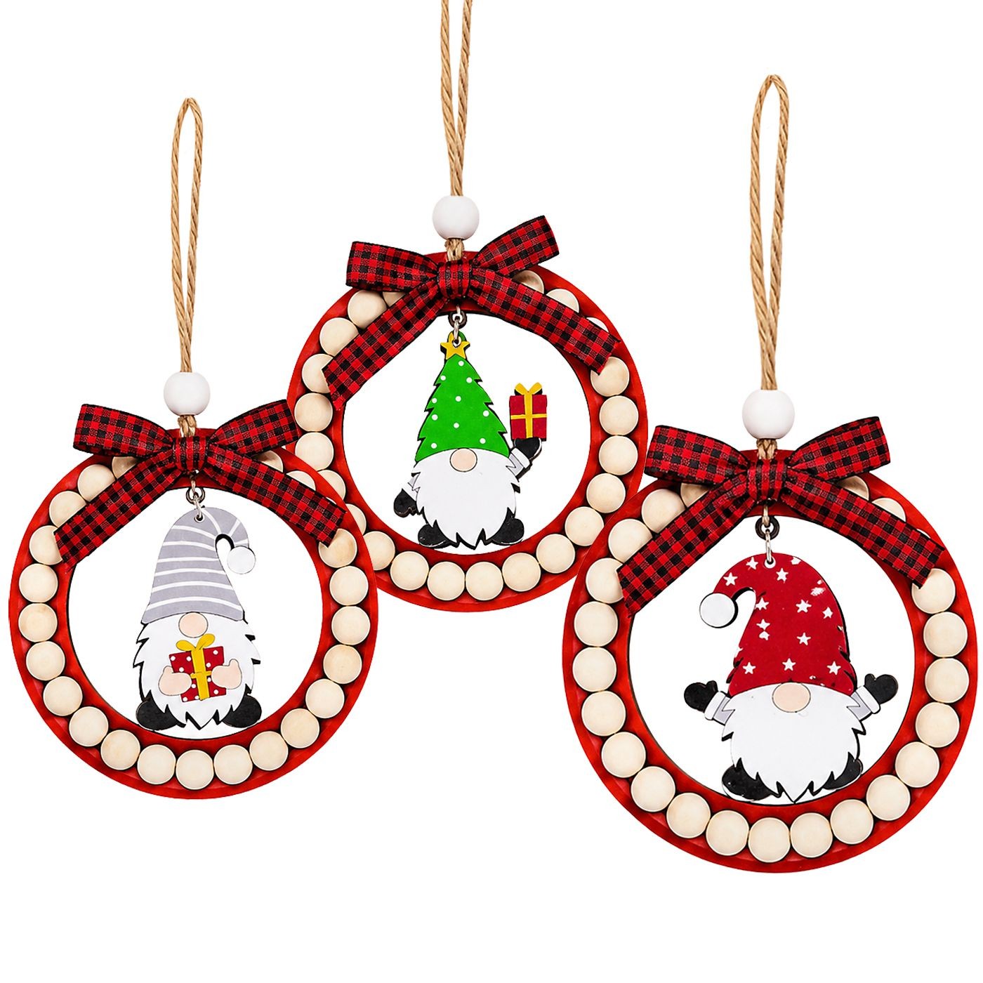 93-4233 Στεφανάκι Ξύλινο Κρεμαστό ø12cm Xmasfest 1134253 - Image 1