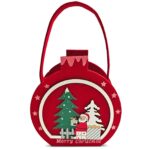 Τσόχινο Καλάθι Xmas με Ξύλινα Decor 20x12x7cm Xmasfest 1134262