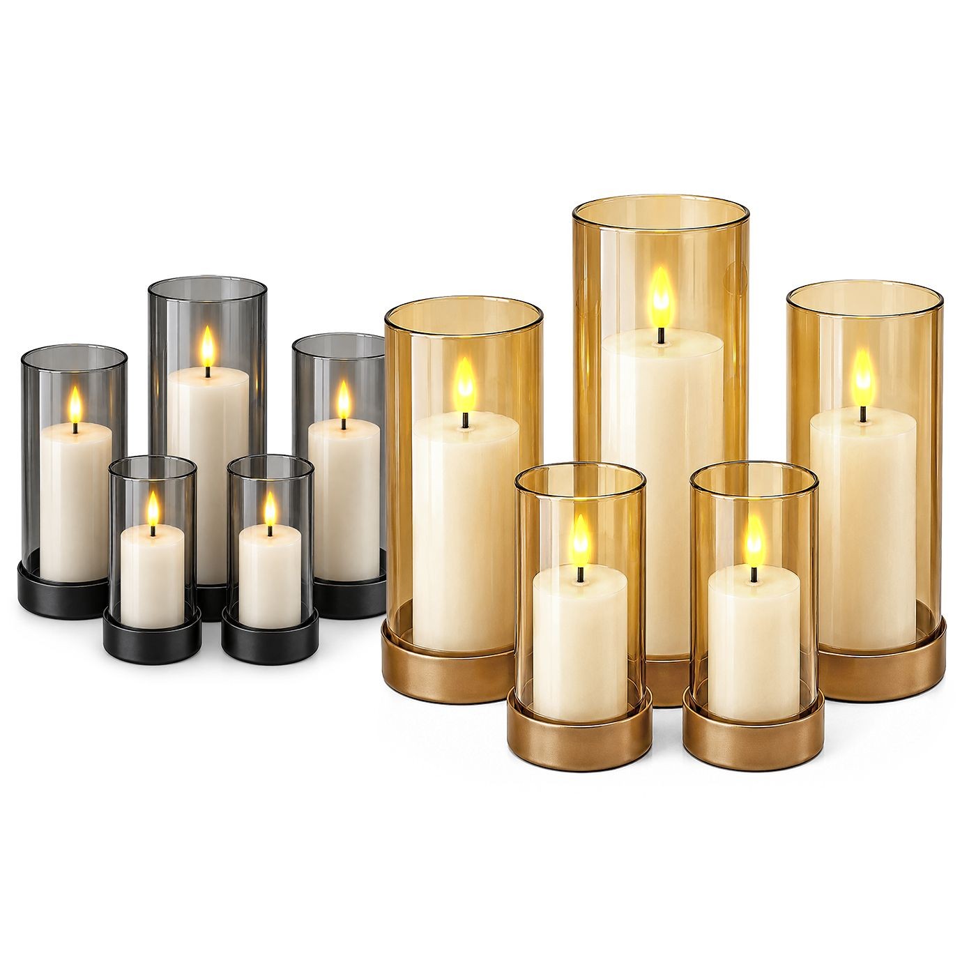 93-4270 Κεριά LED σε Κηροπήγιο σετ=5τεμ 12,5x6cm /12,5x6cm /13x7,5cm /15x7,5cm /17,5x7,5cm Xmasfest 1134290 - Image 1