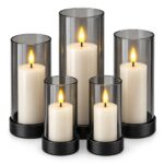 Κεριά LED σε Κηροπήγιο σετ=5τεμ 12,5x6cm /12,5x6cm /13x7,5cm /15x7,5cm /17,5x7,5cm Xmasfest 1134290 - Image 2