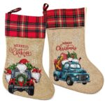 Μπότα Xmas Λινάτσα με Καρό & Σχέδιο 47x26cm Xmasfest 1134298