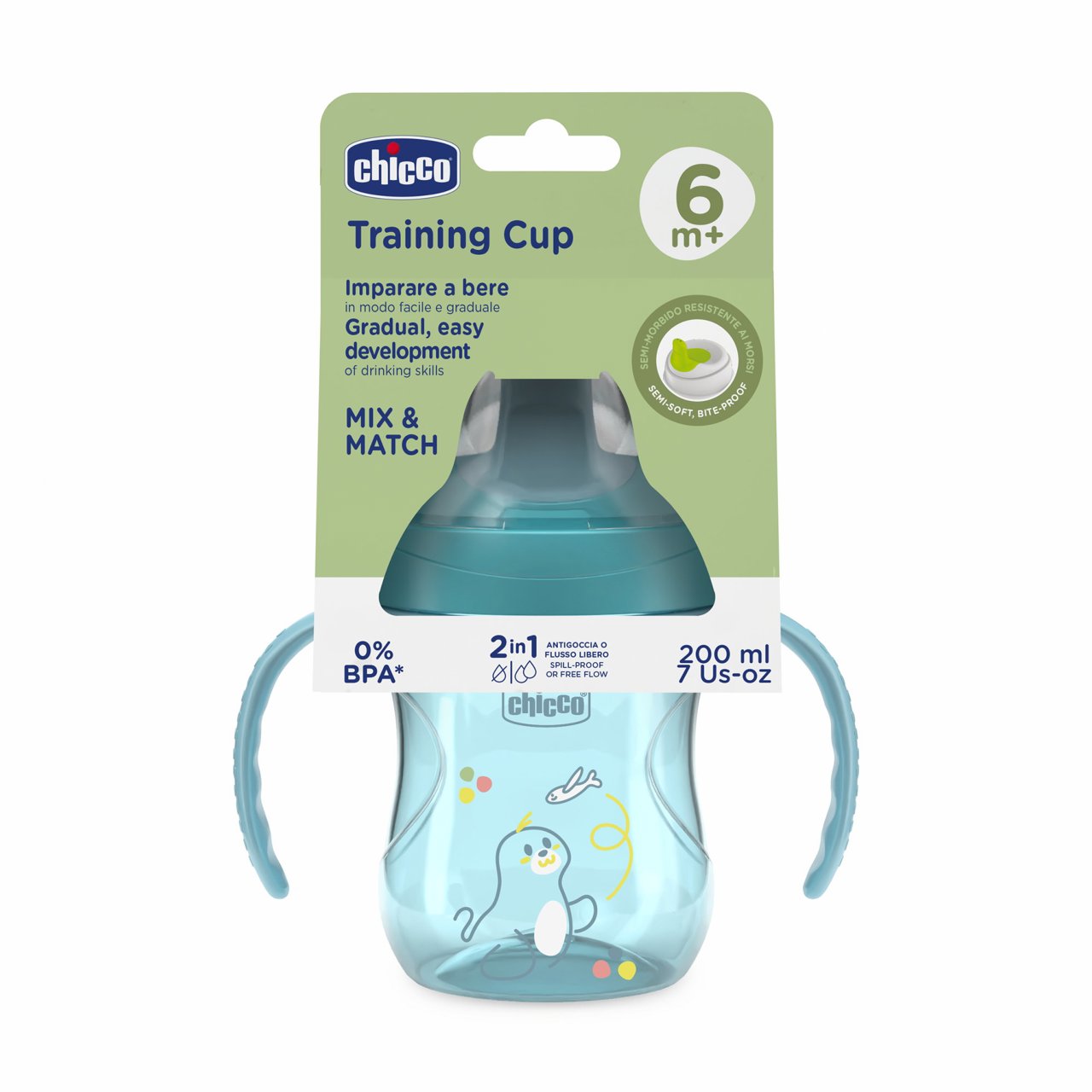 Chicco Κύπελλο Εκπαιδευτικό Natural  Bεραμάν Για 6+ Μηνών