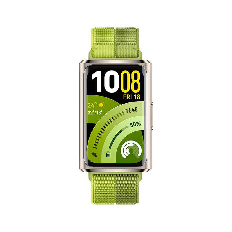 MKT_Candy_basic-angle_Pro_metal-form_Green-Nyon_front Huawei Band 11 Pro Green Nylon - Image 1