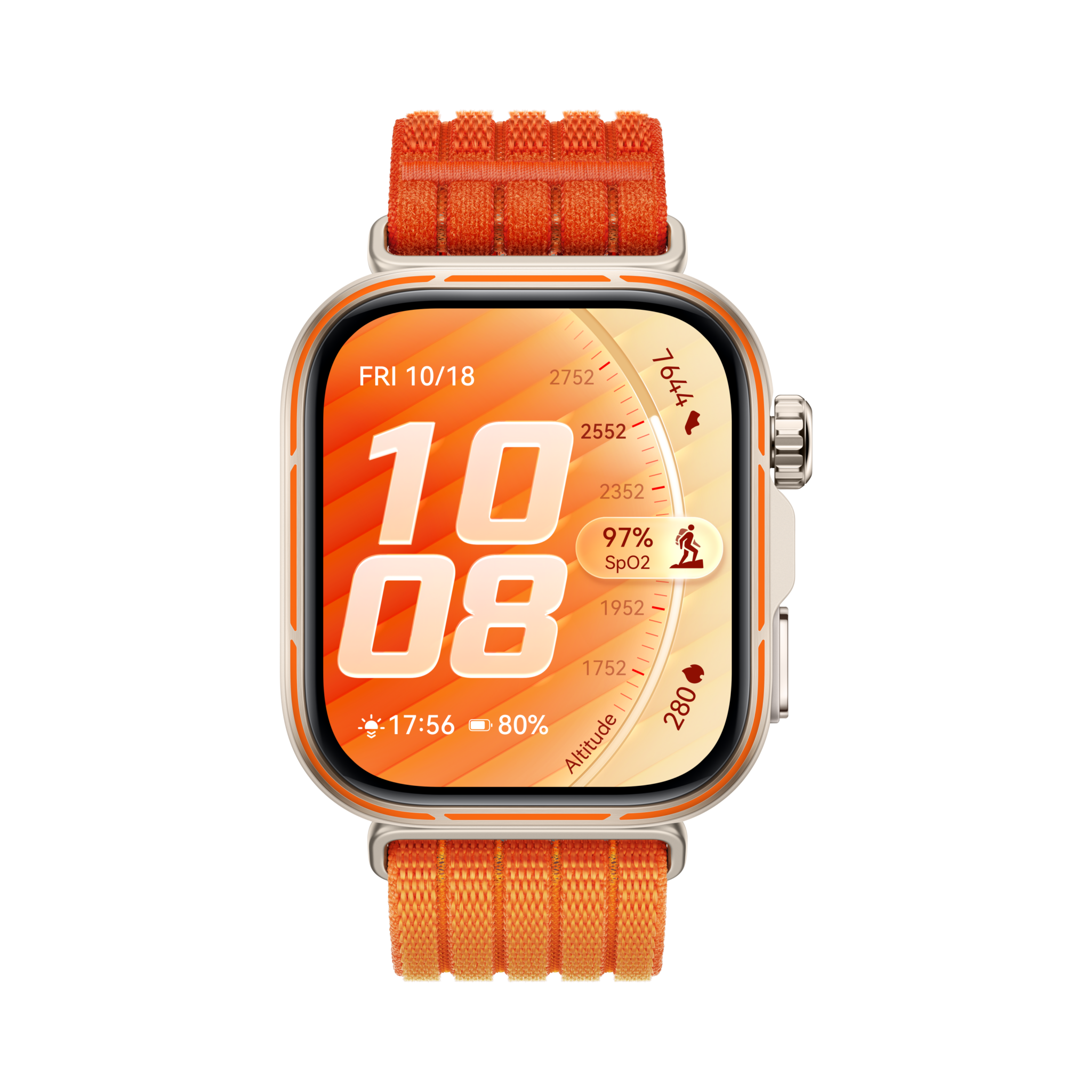 Niki-Pro_Orange_Product-Image_Front_EN_PNG_20260310 Huawei Watch Fit 5 Pro Gradient Orange - Image 1