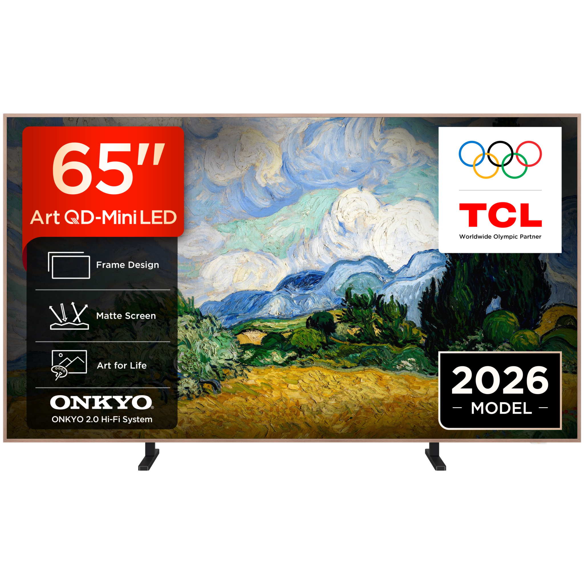 TCL_65_A400Pro_HERO_FRONT_Olympic TCL 65A400 Pro ART QD- Mini Led NXTVISION TV (2026) - Image 1