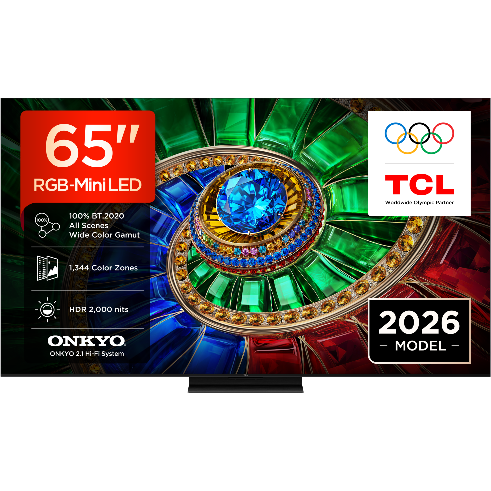 TCL_65_RM7L_HERO_FRONT_Olympic TCL 65RM7L RGB-Mini LED TV (2026) - Image 1