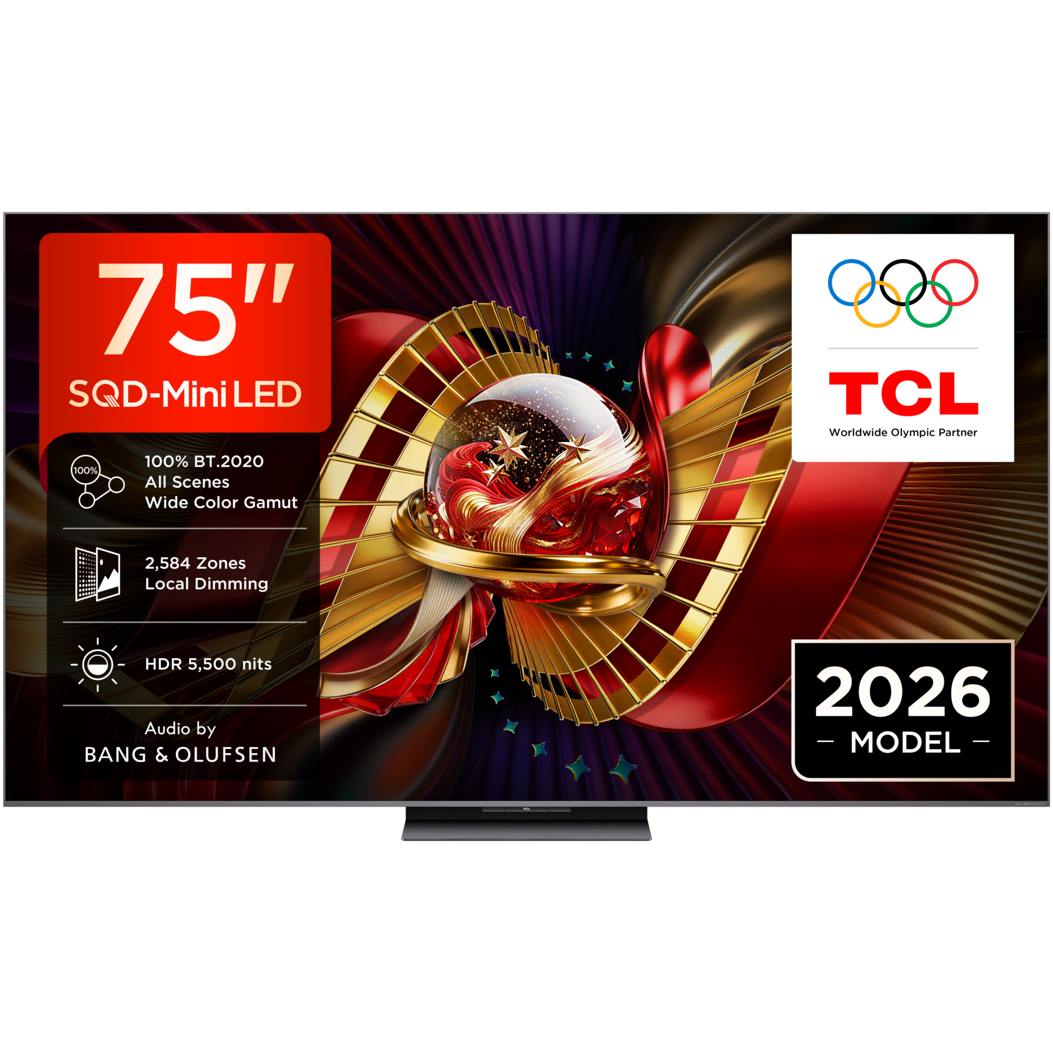 TCL_75_C8L_HERO_FRONT_Olympic TCL 75C8L 4K Premium SQD-Mini LED TV (2026) - Image 1